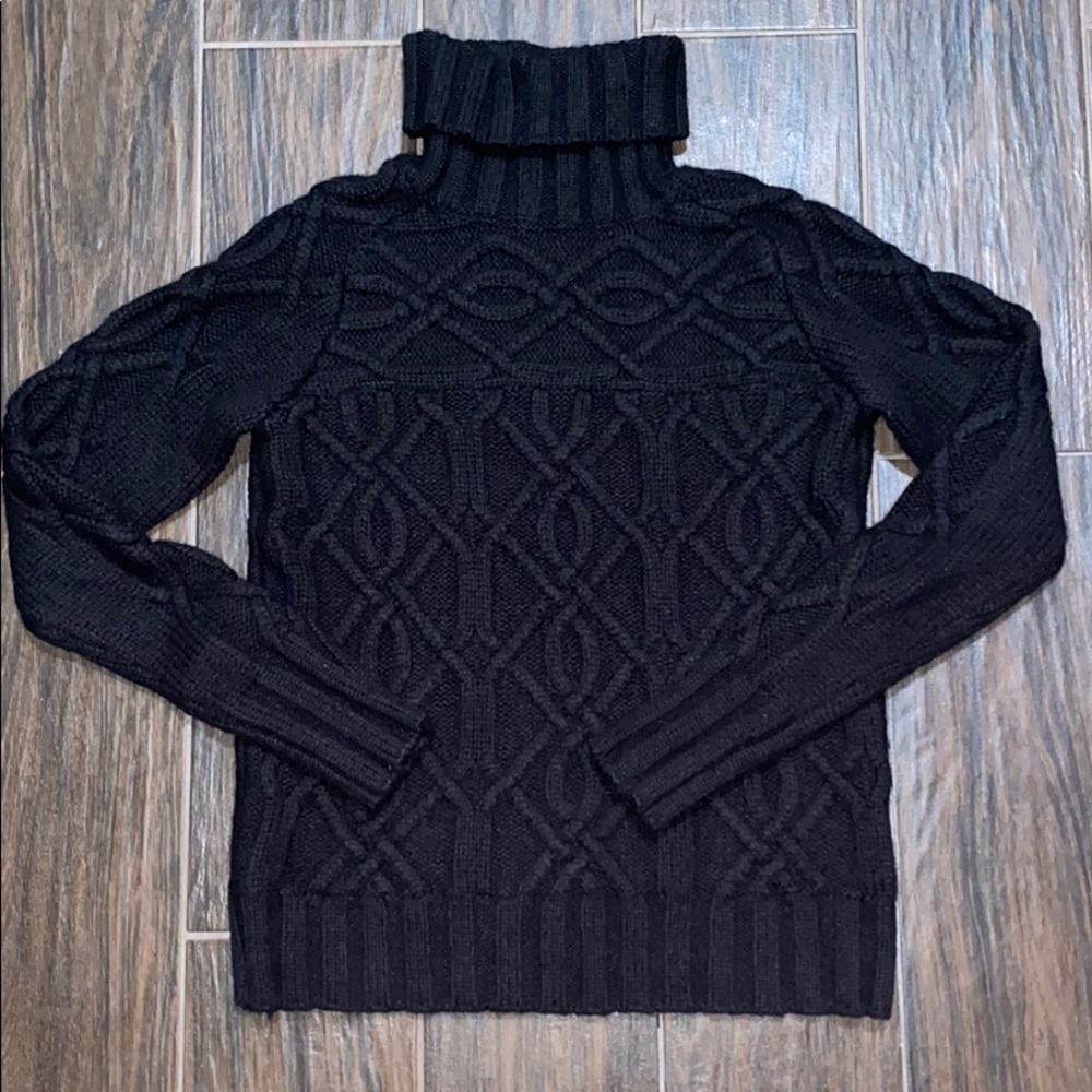 Ann Taylor black thick turtleneck sweater.